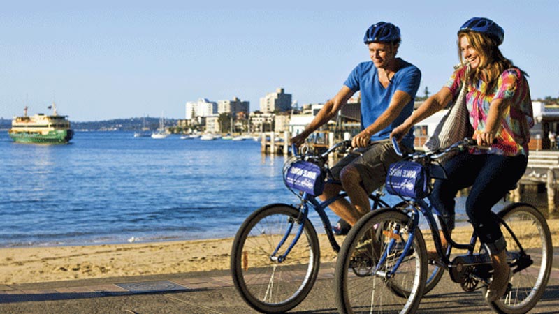 Nothing beats a good bike ride so hop on a bike and explore the world famous Manly beach!